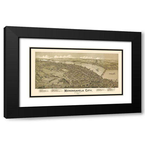 Monongahela Pennsylvania - Fowler 1902 Black Modern Wood Framed Art Print with Double Matting by Fowler