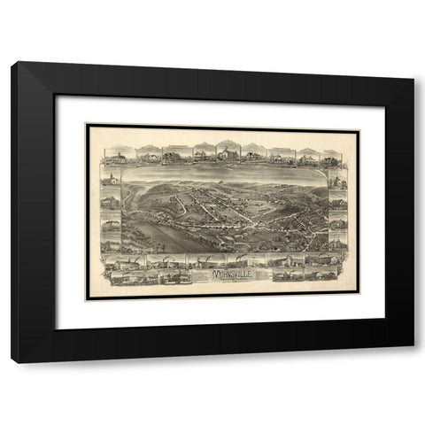 Mohnsville Pennsylvania - Bailey 1898 Black Modern Wood Framed Art Print with Double Matting by Bailey