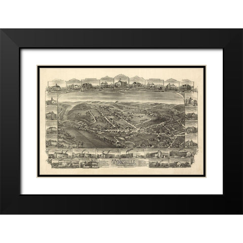 Mohnsville Pennsylvania - Bailey 1898 Black Modern Wood Framed Art Print with Double Matting by Bailey