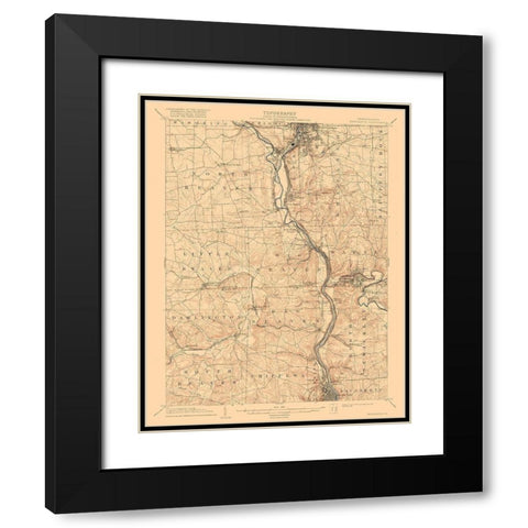 New Castle Pennsylvania Quad - USGS 1904 Black Modern Wood Framed Art Print with Double Matting by USGS