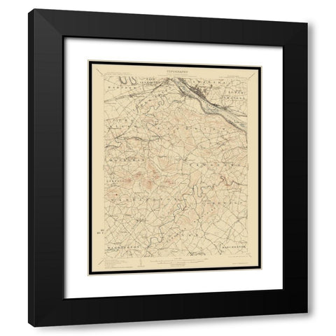 New Cumberland Pennsylvania Quad - USGS 1906 Black Modern Wood Framed Art Print with Double Matting by USGS