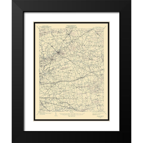 New Holland Pennsylvania Quad - USGS 1906 Black Modern Wood Framed Art Print with Double Matting by USGS
