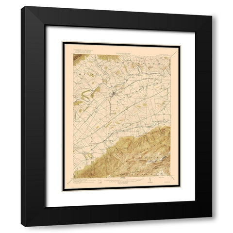 Newville Pennsylvania Quad - USGS 1919 Black Modern Wood Framed Art Print with Double Matting by USGS
