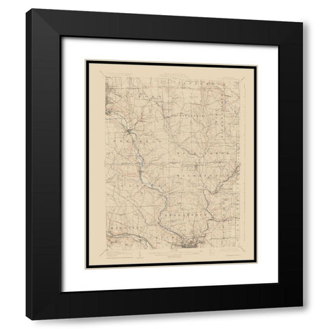 Neshannock Pennsylvania Quad - USGS 1907 Black Modern Wood Framed Art Print with Double Matting by USGS