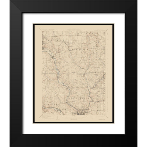 Neshannock Pennsylvania Quad - USGS 1907 Black Modern Wood Framed Art Print with Double Matting by USGS