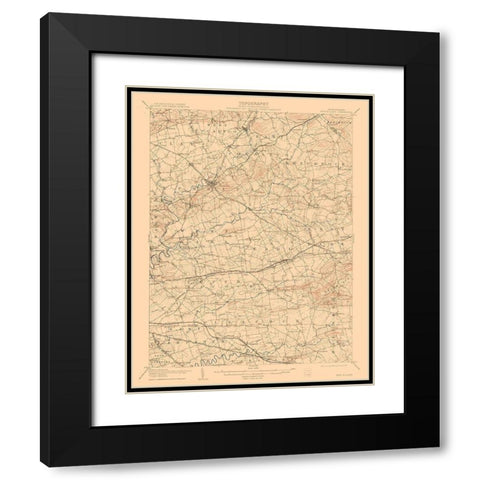 New Holland Pennsylvania Quad - USGS 1908 Black Modern Wood Framed Art Print with Double Matting by USGS