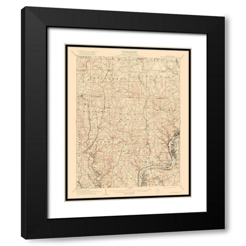 New Kensington Pennsylvania Quad - USGS 1910 Black Modern Wood Framed Art Print with Double Matting by USGS