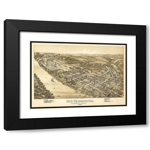 New Kensington Pennsylvania - Fowler 1896 Black Modern Wood Framed Art Print with Double Matting by Fowler