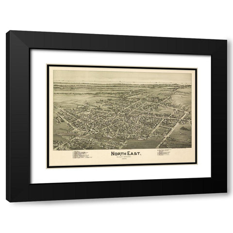North East Pennsylvania - Fowler 1896 Black Modern Wood Framed Art Print with Double Matting by Fowler