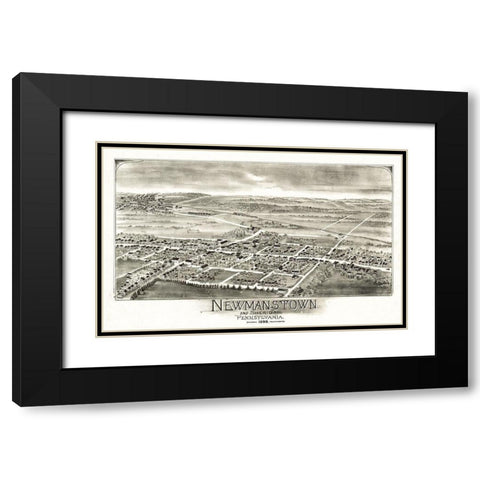 Newmanstown Sheridan Pennsylvania - Bailey 1898 Black Modern Wood Framed Art Print with Double Matting by Bailey