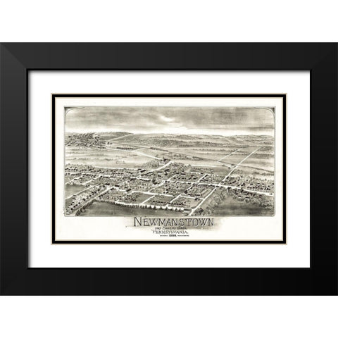 Newmanstown Sheridan Pennsylvania - Bailey 1898 Black Modern Wood Framed Art Print with Double Matting by Bailey