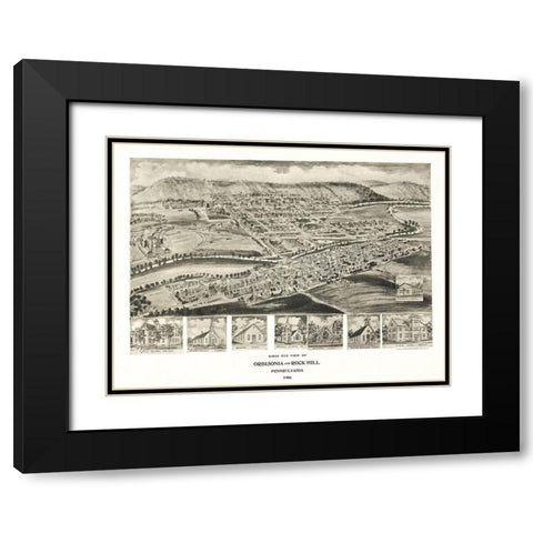 Orbisonia Pennsylvania - Fowler 1906 Black Modern Wood Framed Art Print with Double Matting by Fowler