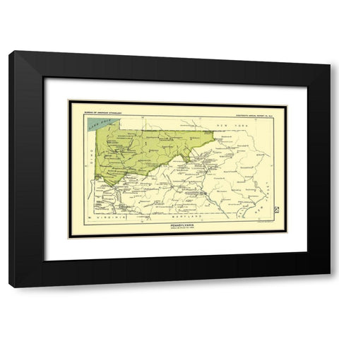 Pennsylvania - Hoen 1896 Black Modern Wood Framed Art Print with Double Matting by Hoen
