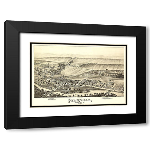 Peckville Pennsylvania - Fowler 1892 Black Modern Wood Framed Art Print with Double Matting by Fowler