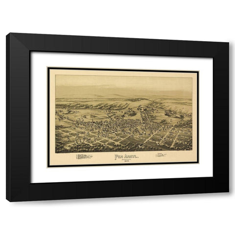 Pen Argyl Pennsylvania - Fowler 1894 Black Modern Wood Framed Art Print with Double Matting by Fowler