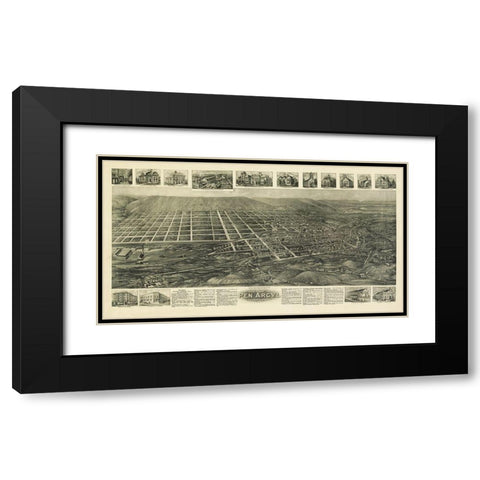 Pen Argyl Pennsylvania - Bailey 1916 Black Modern Wood Framed Art Print with Double Matting by Bailey