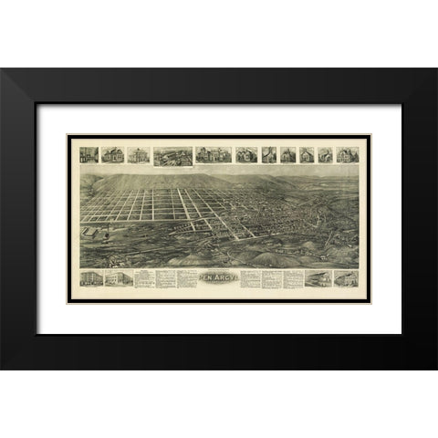 Pen Argyl Pennsylvania - Bailey 1916 Black Modern Wood Framed Art Print with Double Matting by Bailey