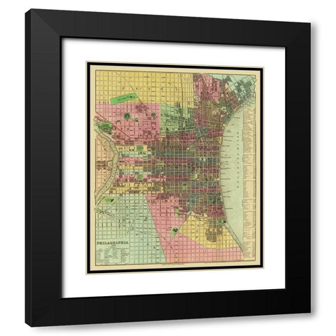 Philadelphia Pennsylvania - Tanner 1836 Black Modern Wood Framed Art Print with Double Matting by Tanner