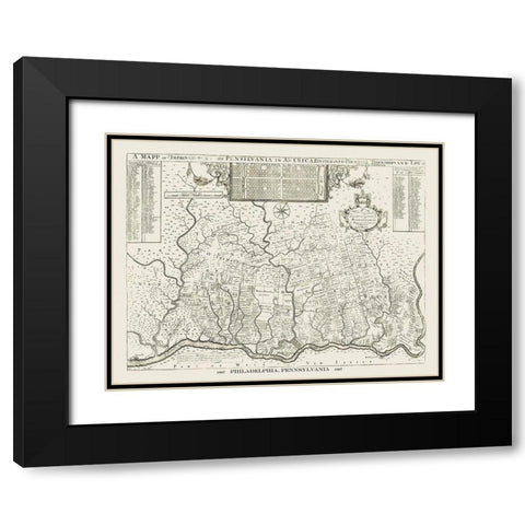Philadelphia Pennsylvania - Holme 1687 Black Modern Wood Framed Art Print with Double Matting by Holme