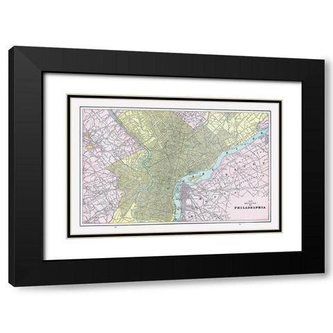 Philadelphia Pennsylvania - Cram 1892 Black Modern Wood Framed Art Print with Double Matting by Cram