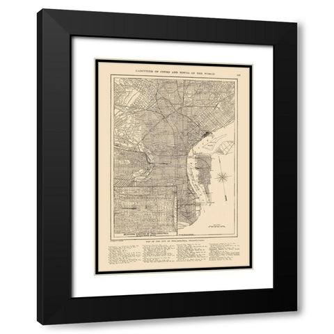 Philadelphia Pennsylvania - Reynold 1921 Black Modern Wood Framed Art Print with Double Matting by Reynold