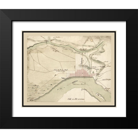 Philadelphia Pennsylvania -1778 Black Modern Wood Framed Art Print with Double Matting by Unknown