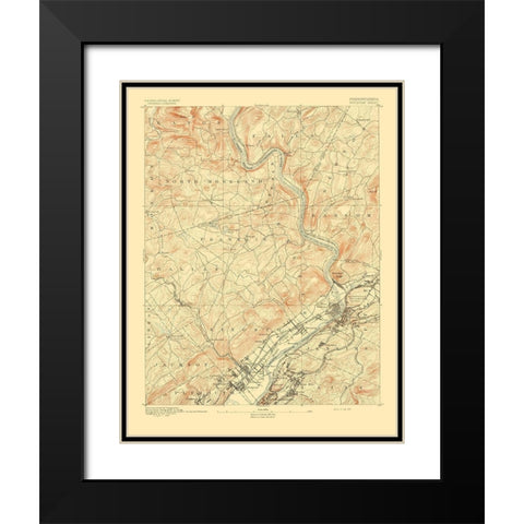 Pittston Pennsylvania Sheet - USGS 1893 Black Modern Wood Framed Art Print with Double Matting by USGS