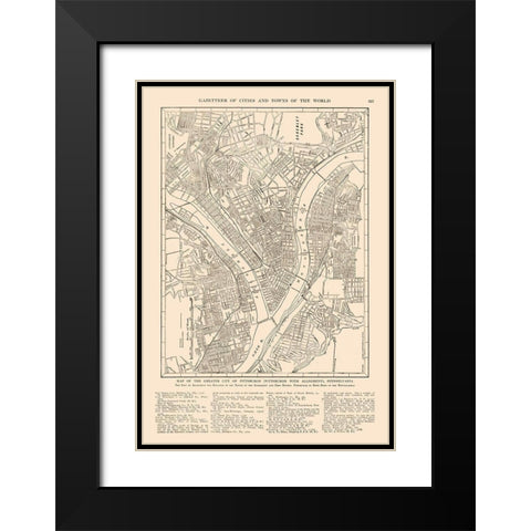 Pittsburgh Pennsylvania - Reynold 1921 Black Modern Wood Framed Art Print with Double Matting by Reynold