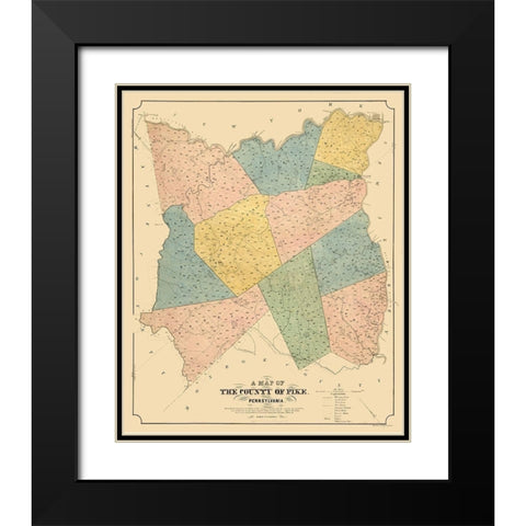 Pike County Pennsylvania - Cross 1856 Black Modern Wood Framed Art Print with Double Matting by Cross