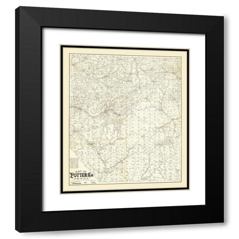 Potter County Pennsylvania - Beers 1893 Black Modern Wood Framed Art Print with Double Matting by Beers