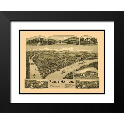 Point Marion Pennsylvania - Fowler 1902 Black Modern Wood Framed Art Print with Double Matting by Fowler