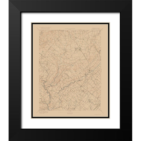 Pennsylvania Quakertown Sheet - USGS 1888 Black Modern Wood Framed Art Print with Double Matting by USGS