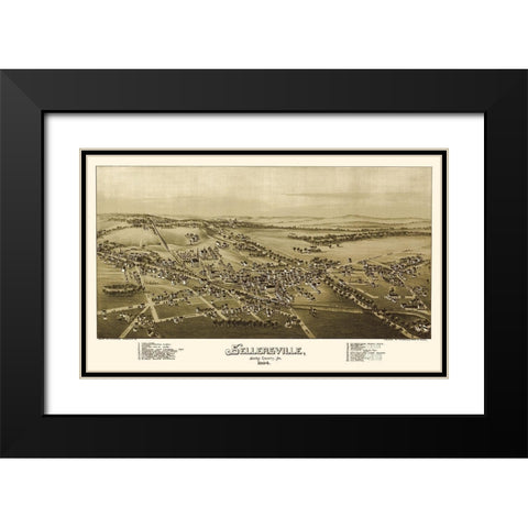 Sellersville Pennsylvania - Fowler 1894 Black Modern Wood Framed Art Print with Double Matting by Fowler