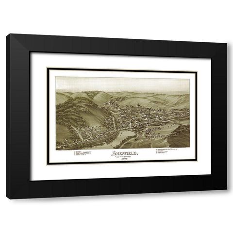 Sheffield Pennsylvania - Fowler 1895 Black Modern Wood Framed Art Print with Double Matting by Fowler