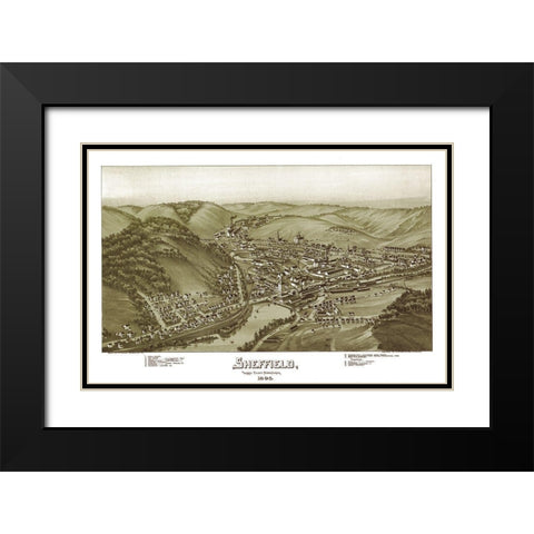Sheffield Pennsylvania - Fowler 1895 Black Modern Wood Framed Art Print with Double Matting by Fowler