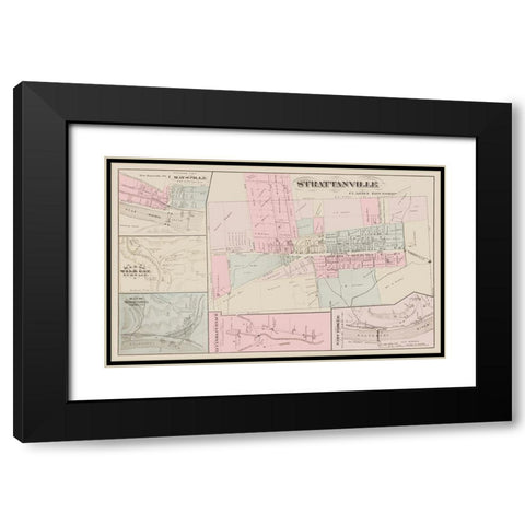 Strattanville Pennsylvania Landowner Black Modern Wood Framed Art Print with Double Matting by Caldwell