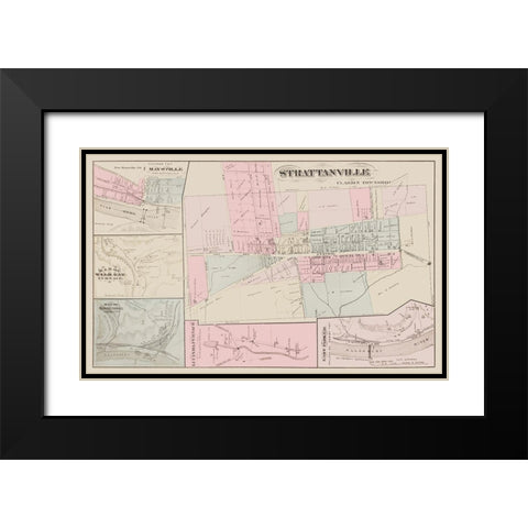 Strattanville Pennsylvania Landowner Black Modern Wood Framed Art Print with Double Matting by Caldwell