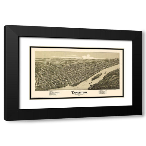 Tarentum Pennsylvania - Fowler 1901 Black Modern Wood Framed Art Print with Double Matting by Fowler