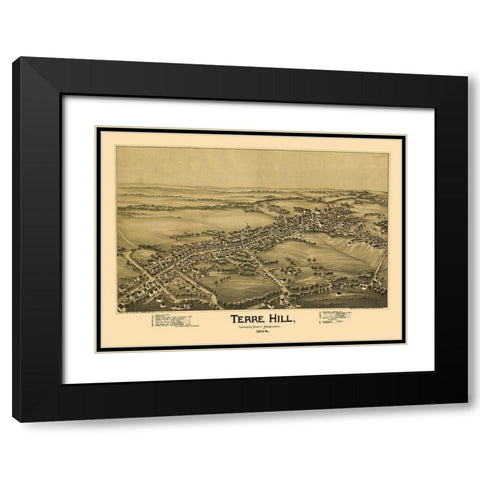 Terre Hill Pennsylvania - Fowler 1894 Black Modern Wood Framed Art Print with Double Matting by Fowler