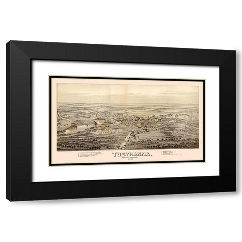 Tobyhanna Pennsylvania - Fowler 1891 Black Modern Wood Framed Art Print with Double Matting by Fowler