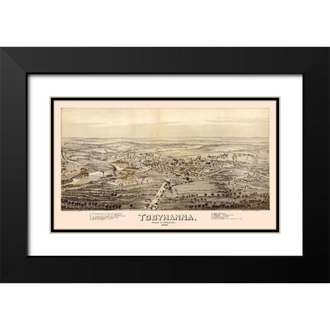 Tobyhanna Pennsylvania - Fowler 1891 Black Modern Wood Framed Art Print with Double Matting by Fowler