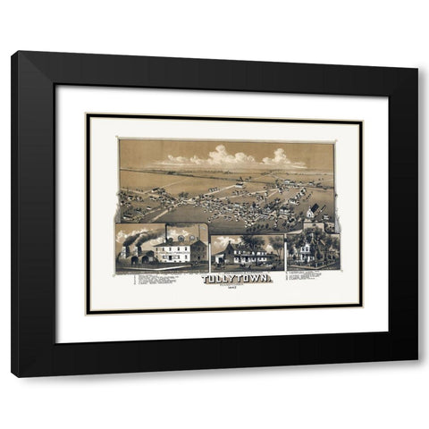 Tullytown Pennsylvania - Fowler 1887 Black Modern Wood Framed Art Print with Double Matting by Fowler