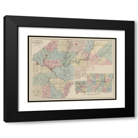 Venango County Pennsylvania - Beers 1865 Black Modern Wood Framed Art Print with Double Matting by Beers