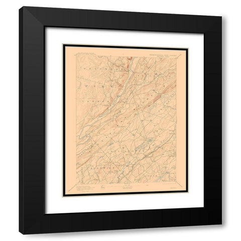 Pennsylvania Wallpack Sheet - USGS 1893 Black Modern Wood Framed Art Print with Double Matting by USGS
