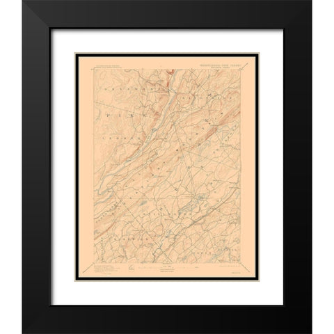 Pennsylvania Wallpack Sheet - USGS 1893 Black Modern Wood Framed Art Print with Double Matting by USGS
