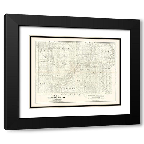 Warren County Pennsylvania - Wheelock 1889 Black Modern Wood Framed Art Print with Double Matting by Wheeler