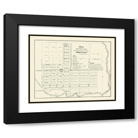 Wattsburg Pennsylvania - Baker 1836 Black Modern Wood Framed Art Print with Double Matting by Baker