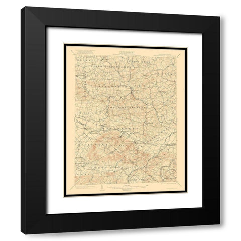Wernersville Pennsylvania Quad - USGS 1902 Black Modern Wood Framed Art Print with Double Matting by USGS