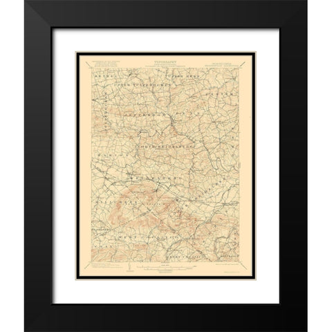 Wernersville Pennsylvania Quad - USGS 1902 Black Modern Wood Framed Art Print with Double Matting by USGS
