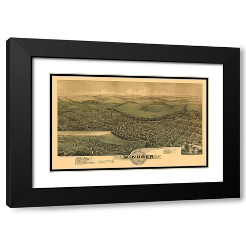 Windber Pennsylvania - Fowler 1900 Black Modern Wood Framed Art Print with Double Matting by Fowler